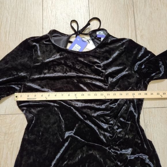 Future Collective Kahlana Barfield Black Velvet Dress 1X - Picture 5 of 13